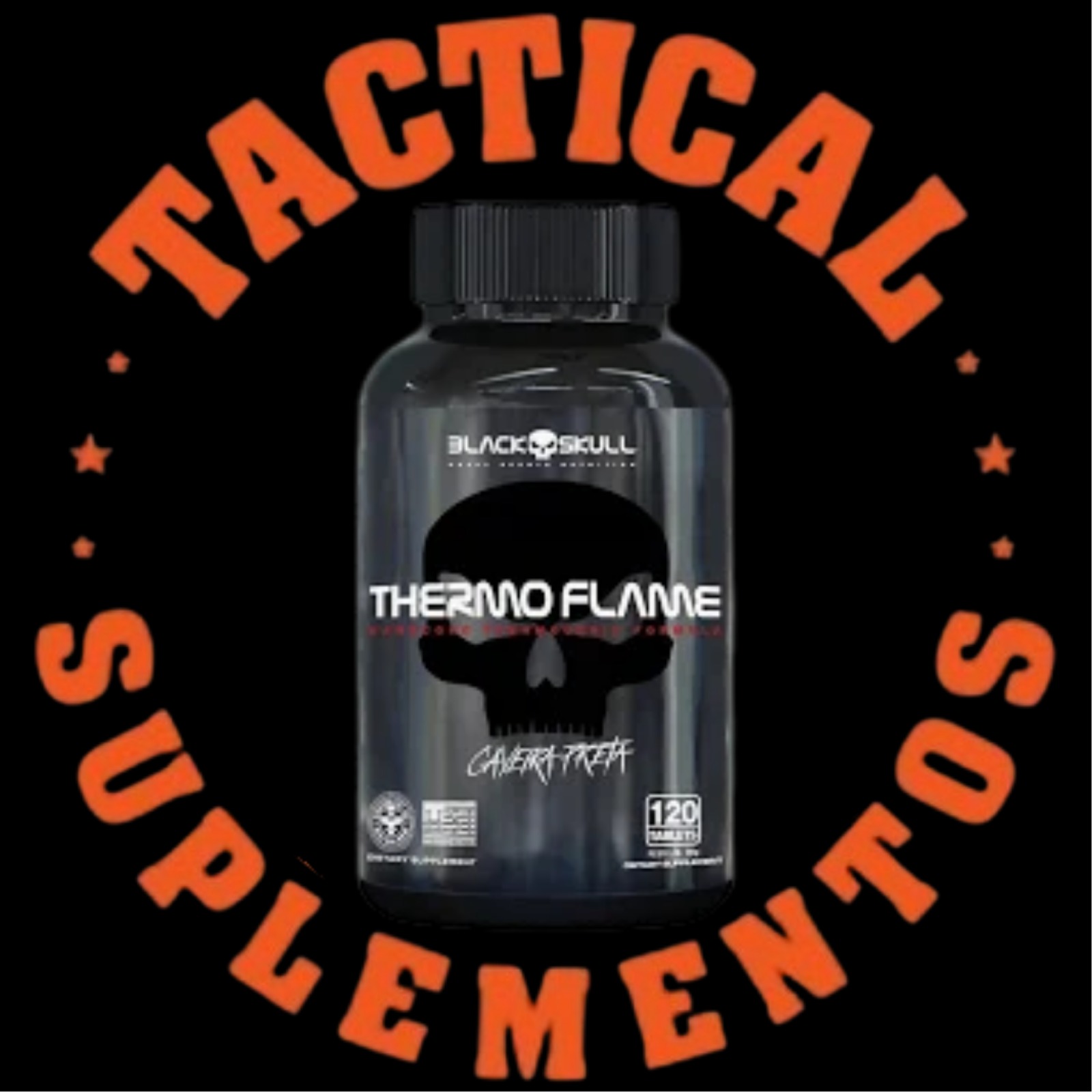 TERMOGÊNICO THERMO FLAME BLACK SKULL 120 CÁPSULAS