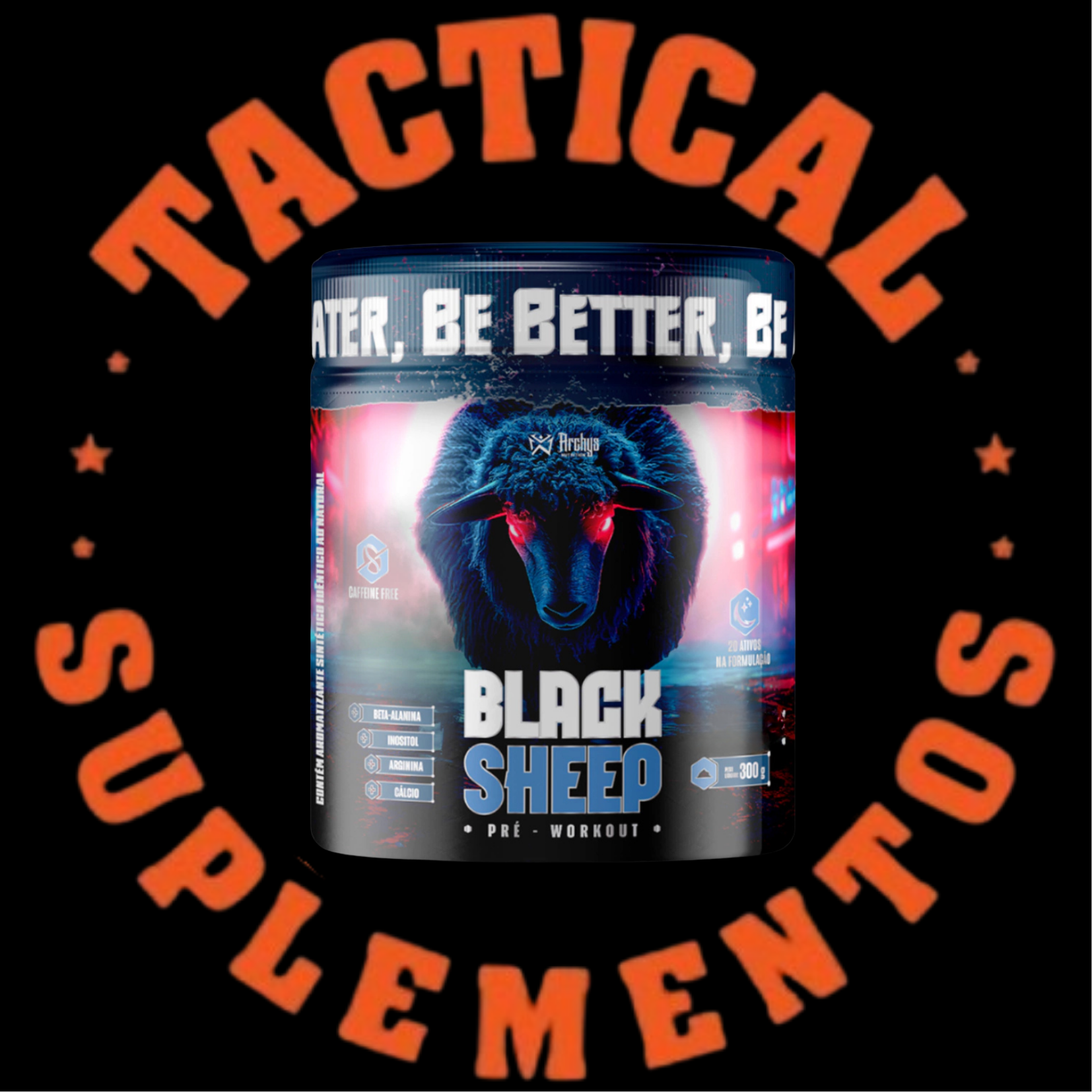 PRE TREINO BLACK SHEEP 300G - CAFEINE FREE