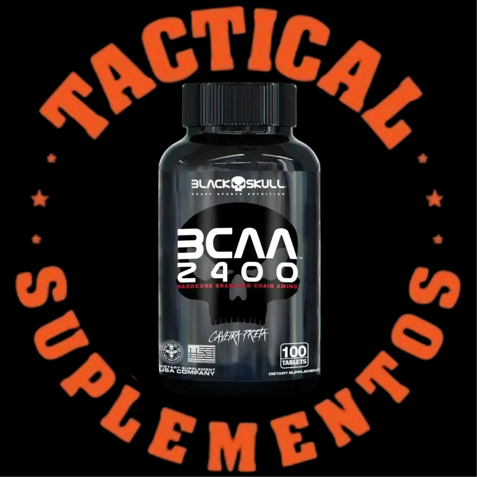 BCAA 2400 BLACK SKULL 100 CÁPSULAS