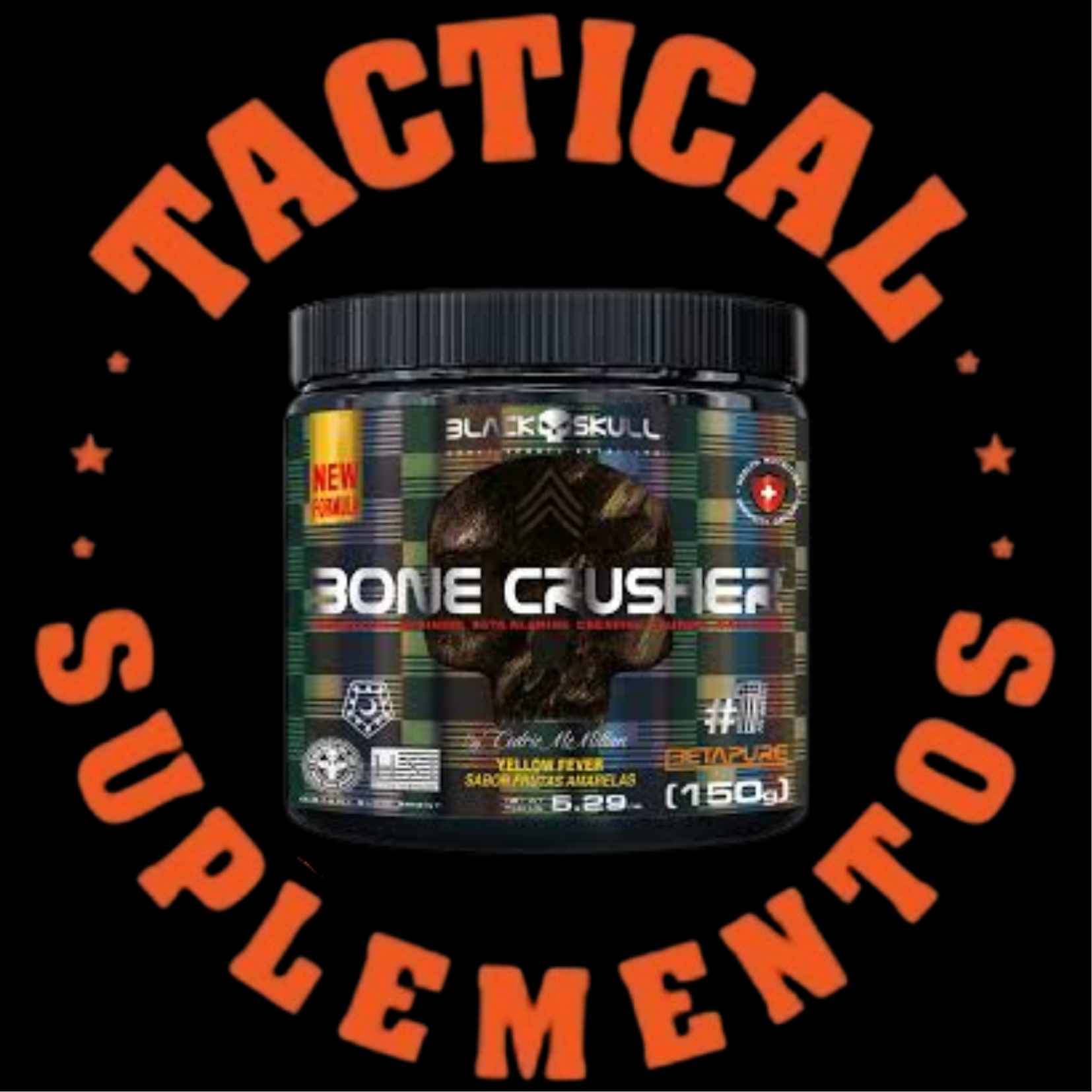 PRÉ-TREINO BONE CRUSHER BLACK SKULL 150G